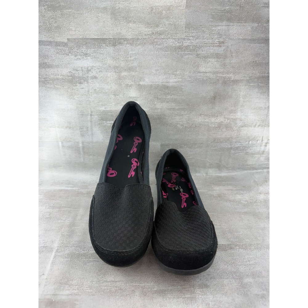 Skechers Relaxed Fit Black Slip On Shoes 49069 Women 6.5 Textile Leather Flats